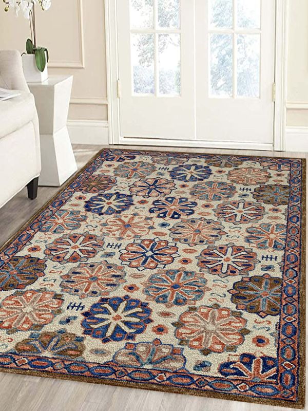 Carpetmantra Multi Floral Carpet  5ft x 8ft 