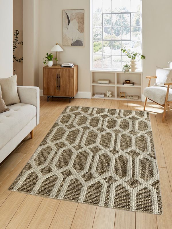 Carpetmantra Beige Jute Carpet 4.0ft X 6.0ft