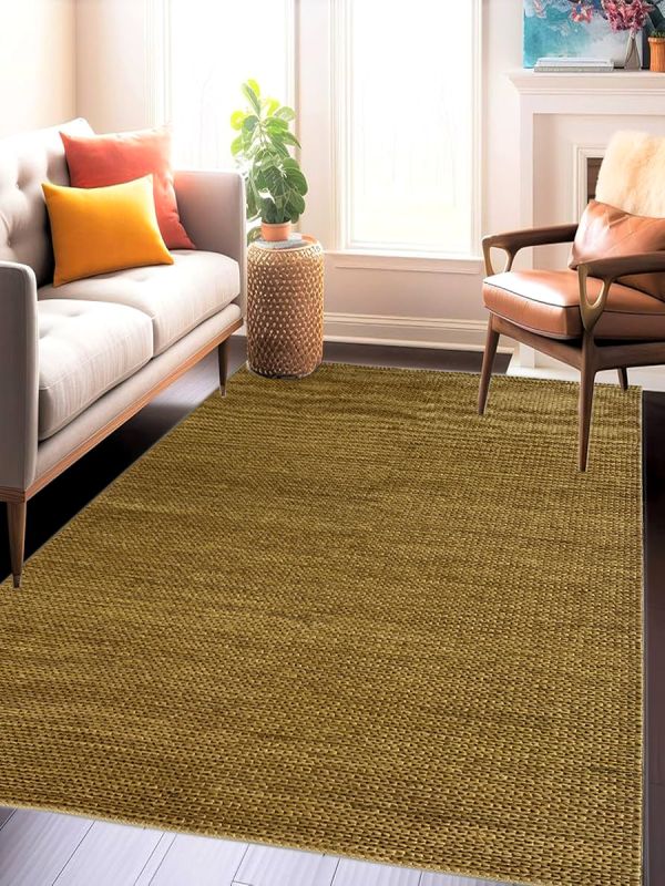 Carpetmantra Gold Jute Carpet 5.0ft X 8.0ft