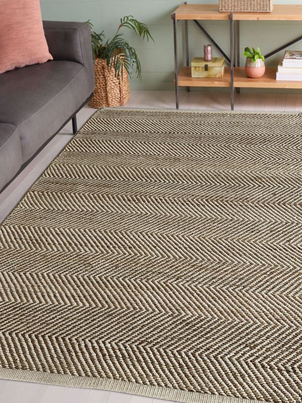 Carpetmantra Beige Jute Carpet 4.6ft X 6.6ft
