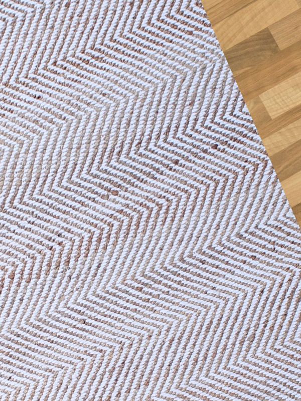 Carpetmantra Beige Jute Carpet 4.6ft X 6.6ft