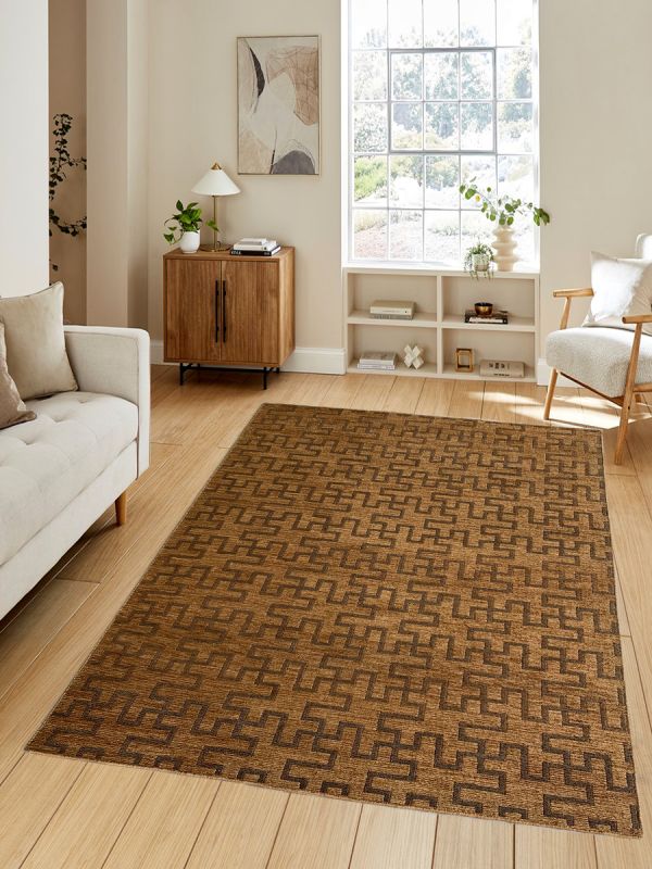 Carpetmantra Beige Modern Jute Carpet 5.7ft X 7.10ft
