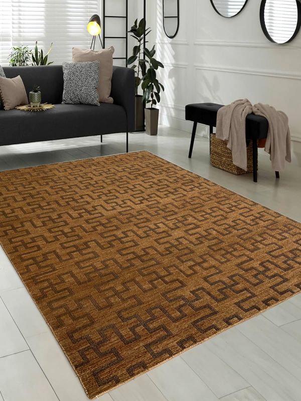 Carpetmantra Beige Modern Jute Carpet 5.7ft X 7.10ft