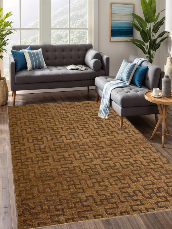 Carpetmantra Beige Modern Jute Carpet 5.7ft X 7.10ft