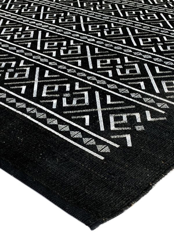 Carpetmantra Black Modern Jute Carpet 5.7ft X 7.10ft