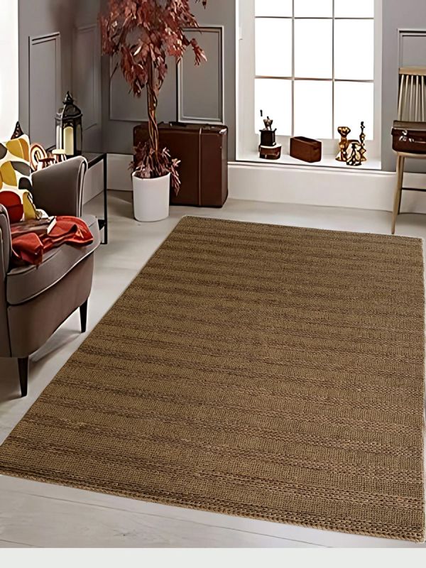Carpetmantra Brown Jute Carpet 5.0ft X 8.0ft