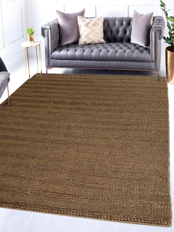 Carpetmantra Brown Jute Carpet 5.0ft X 8.0ft