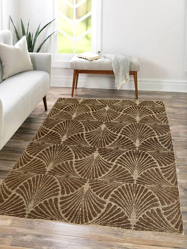 Carpetmantra Chikoo Jute Carpet 4.6ft X 6.6ft