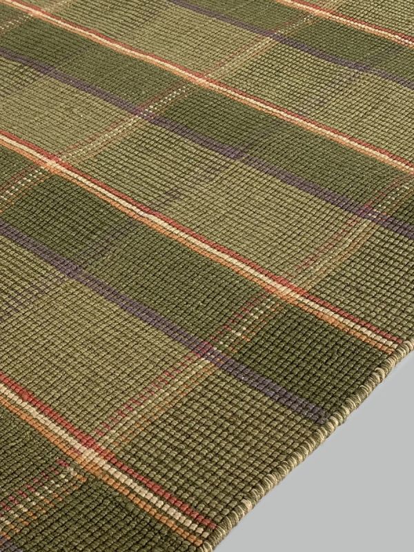 Carpetmantra Green Jute Carpet 4.6ft X 6.6ft