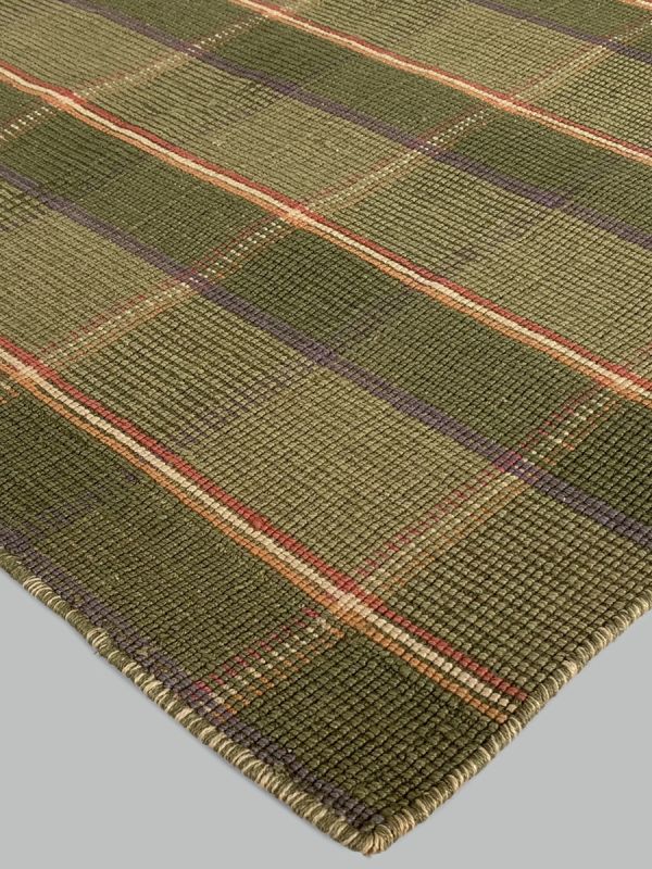 Carpetmantra Green Jute Carpet 4.6ft X 6.6ft
