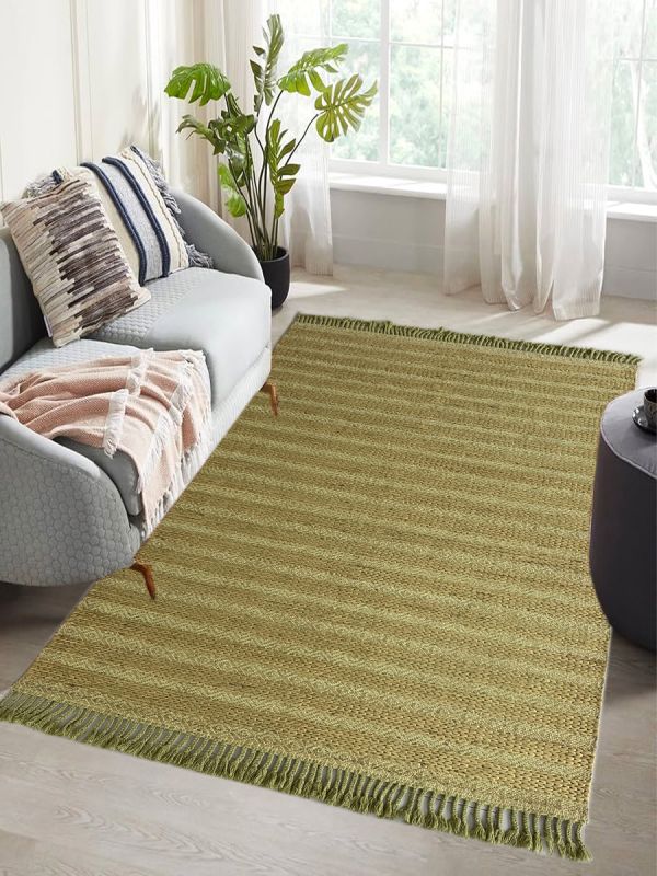 Carpetmantra Green Jute Carpet 5.0ft X 7.5ft