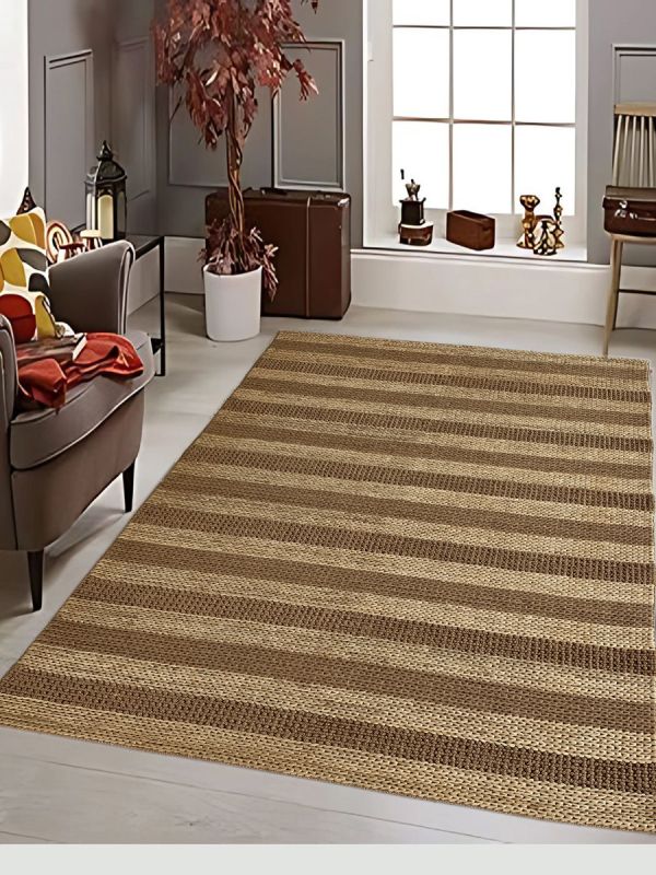 Carpetmantra Beige Jute Carpet 5.0ft X 8.0ft
