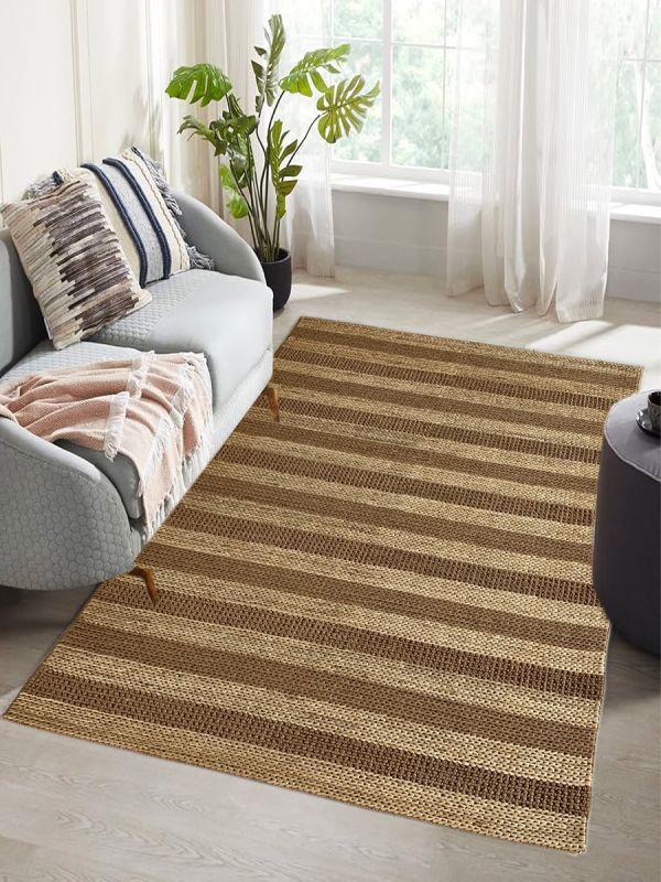 Carpetmantra Beige Jute Carpet 5.0ft X 8.0ft