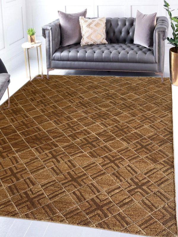 Carpetmantra Gold Jute Carpet 5.10ft X 7.10ft
