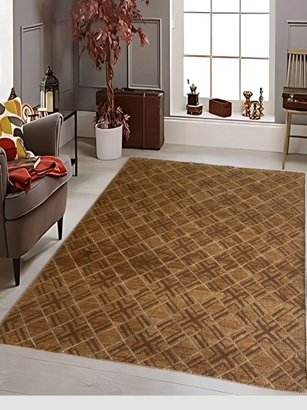 Carpetmantra Gold Jute Carpet 5.10ft X 7.10ft