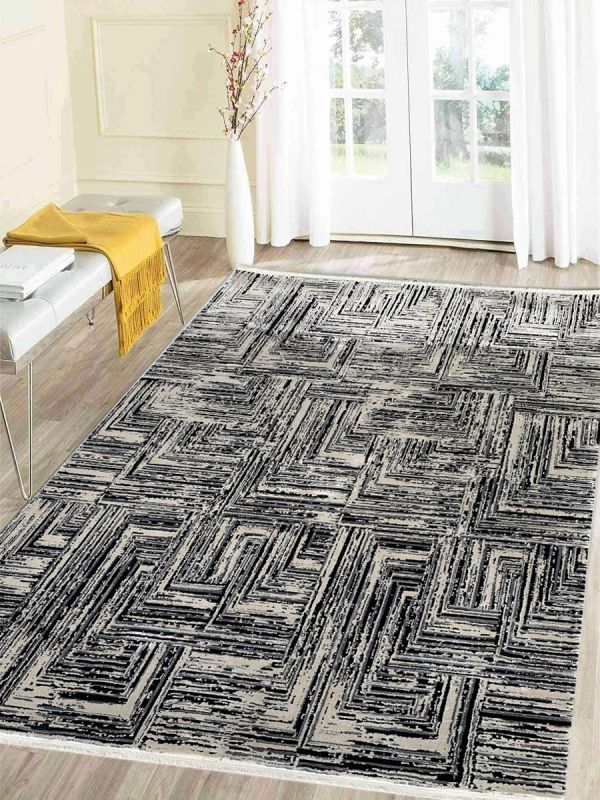 Carpetmantra Black modarn Carpet 6.6ft X 9.9ft