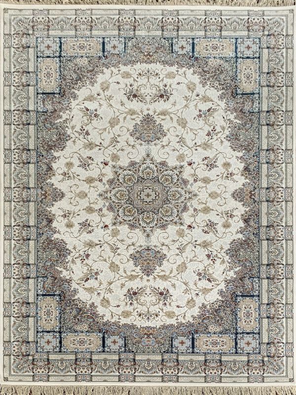 Carpetmantra White Color Floral Design High Quality Irani Carpet