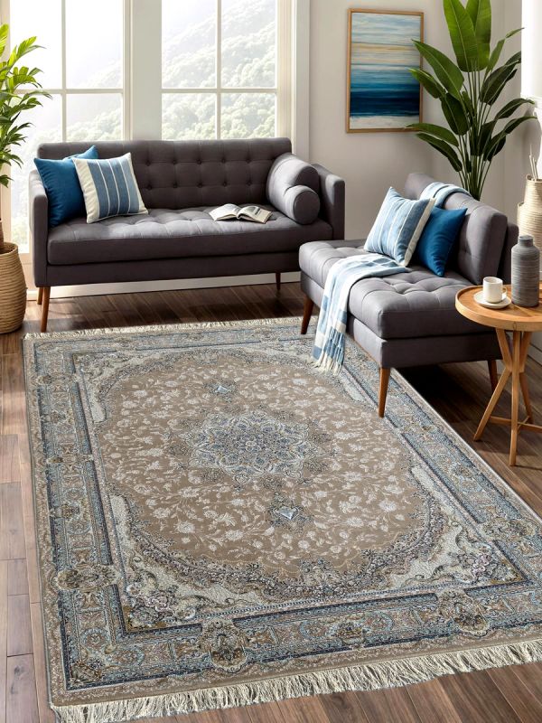 Carpetmantra Beige Color Floral Design High Quality Irani Carpet