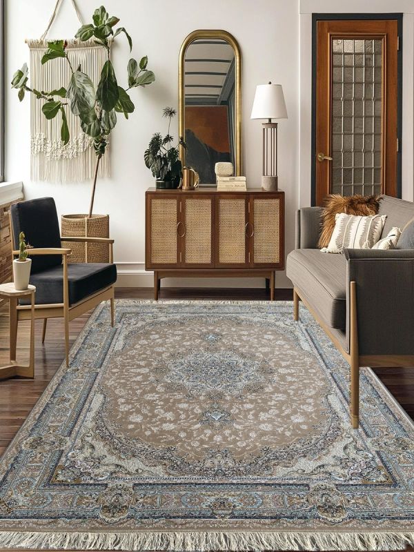 Carpetmantra Beige Color Floral Design High Quality Irani Carpet