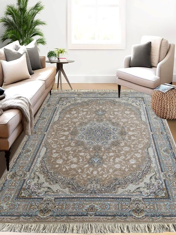 Carpetmantra Beige Color Floral Design High Quality Irani Carpet