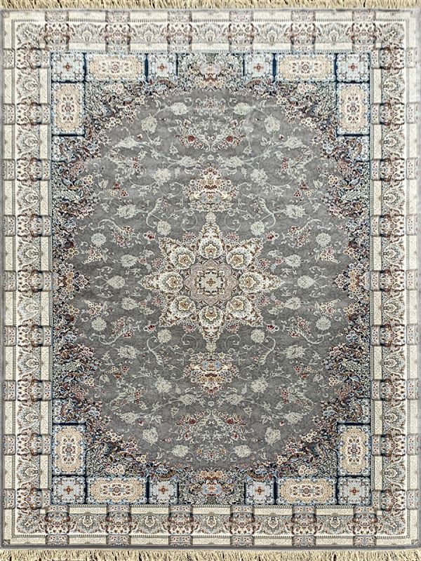 Carpetmantra Grey & White Color Floral Design High Quality Irani Carpet