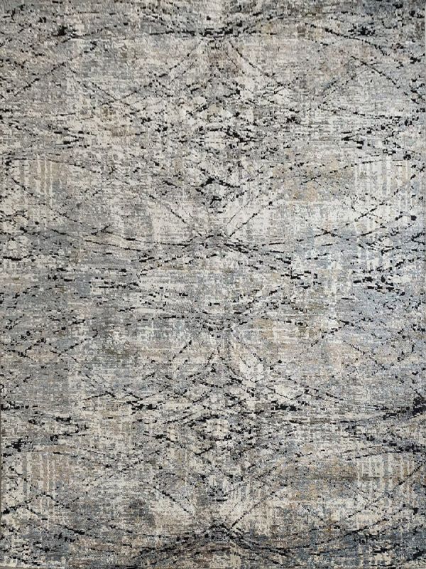 Carpetmantra Silver Grey Abstract Carpet 8ft X 10ft  