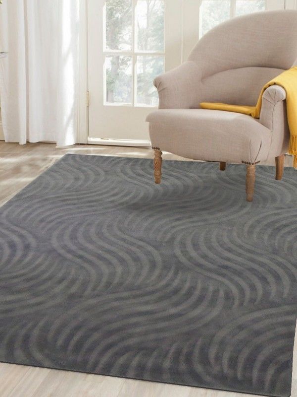 Carpetmantra Grey Self Design Carpet 5.7x 7.10