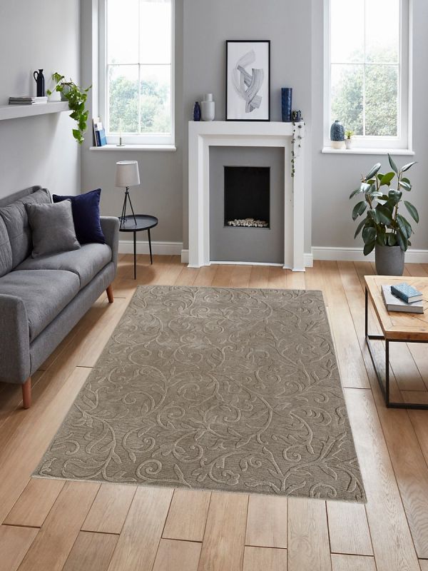 Carpetmantra Beige wool Viscose Carpet 5.7 x 7.10