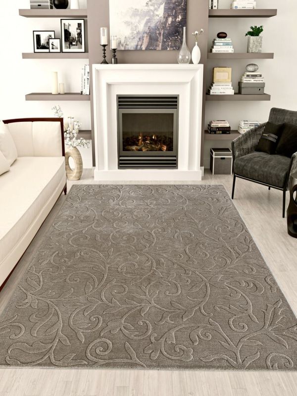 Carpetmantra Beige wool Viscose Carpet 5.7 x 7.10