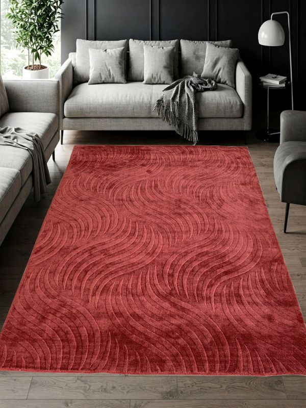 Carpetmantra Red VISCOSE carpet 5.7 x 7.10