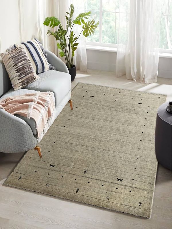 Carpetmantra Beige Plain Carpet 4.9ft X 6.8ft