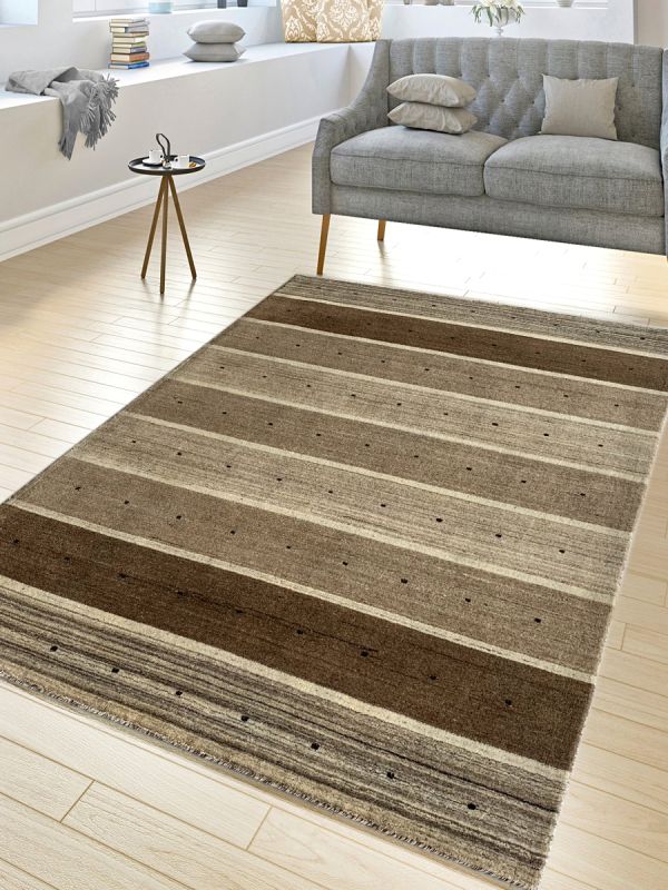Carpetmantra Beige Brown Plain Carpet 4.11ft X 6.6ft