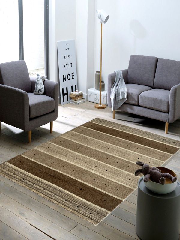 Carpetmantra Beige Brown Plain Carpet 4.11ft X 6.6ft
