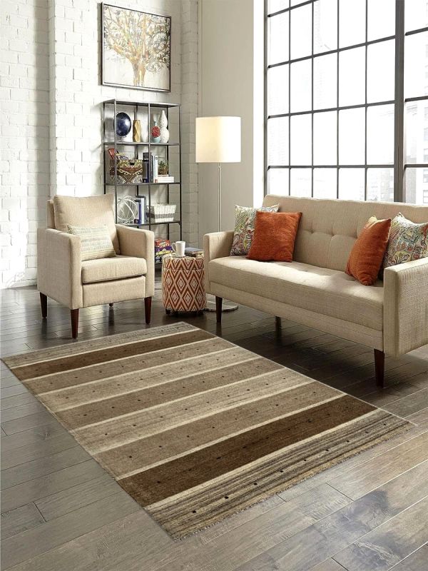 Carpetmantra Beige Brown Plain Carpet 4.11ft X 6.6ft