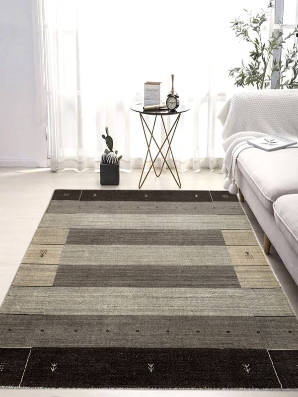 Carpetmantra Grey Brown Plain Carpet 4.10ft X 5.6ft