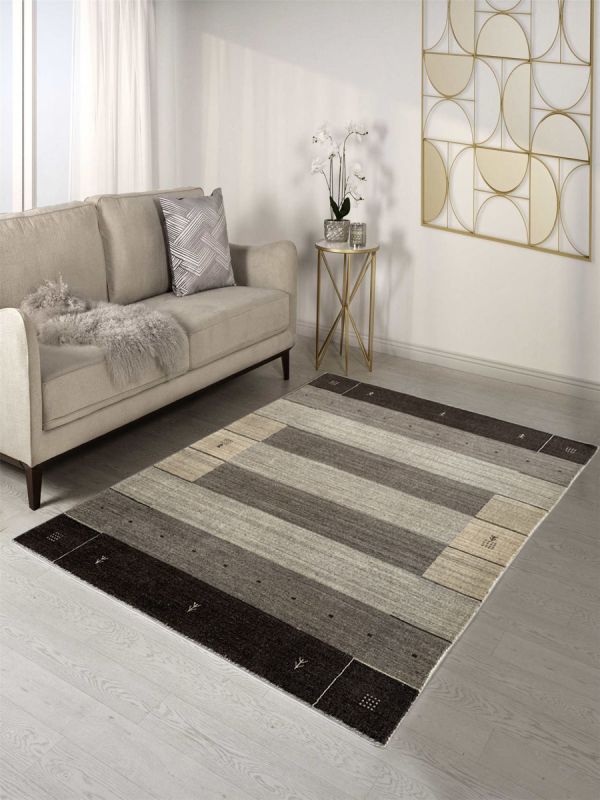 Carpetmantra Grey Brown Plain Carpet 4.10ft X 5.6ft
