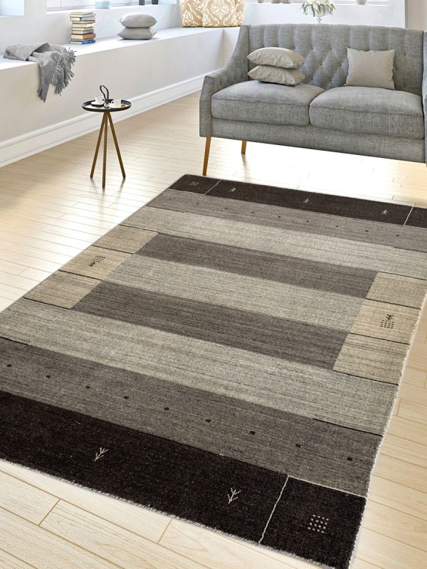 Carpetmantra Grey Brown Plain Carpet 4.10ft X 5.6ft