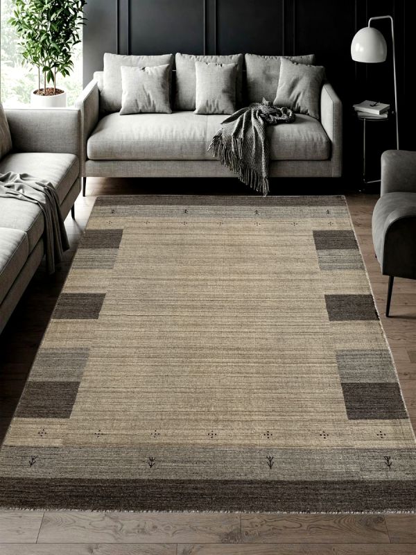 Carpetmantra Beige Brown Plain Carpet 4.11ft X 6.6ft