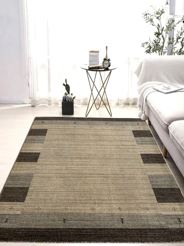 Carpetmantra Beige Brown Plain Carpet 4.11ft X 6.6ft