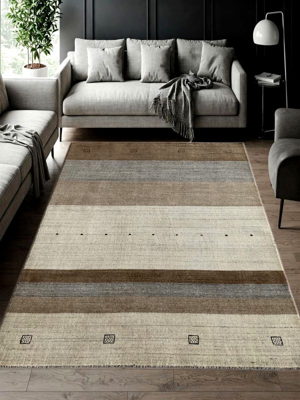 Carpetmantra Grey Beige Brown Plain Carpet 4.10ft X 6.6ft