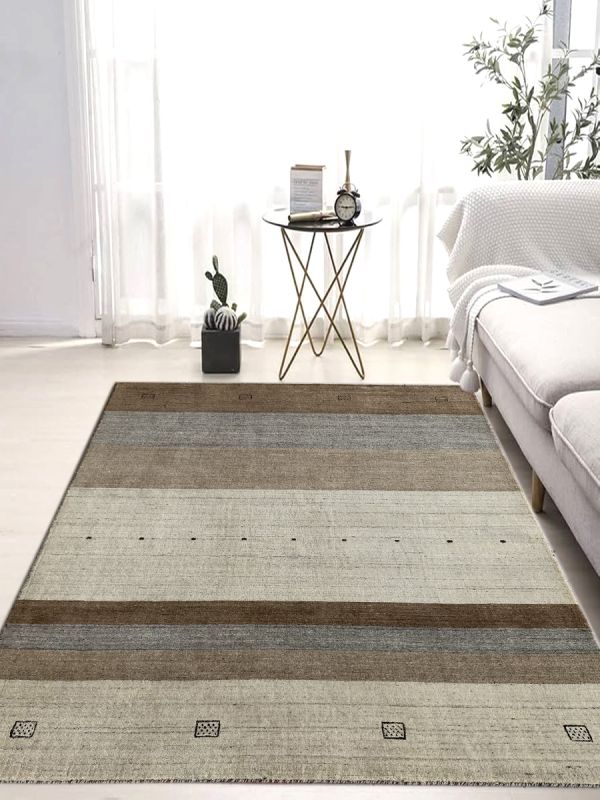 Carpetmantra Grey Beige Brown Plain Carpet 4.10ft X 6.6ft