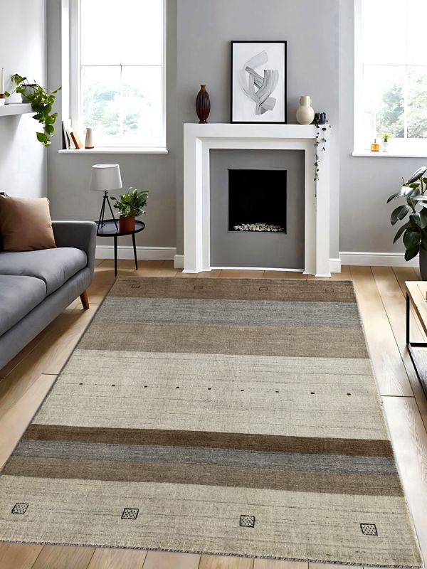 Carpetmantra Grey Beige Brown Plain Carpet 4.10ft X 6.6ft