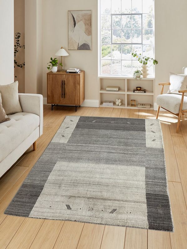 Carpetmantra Beige Grey Plain Carpet 4.8ft X 6.3ft