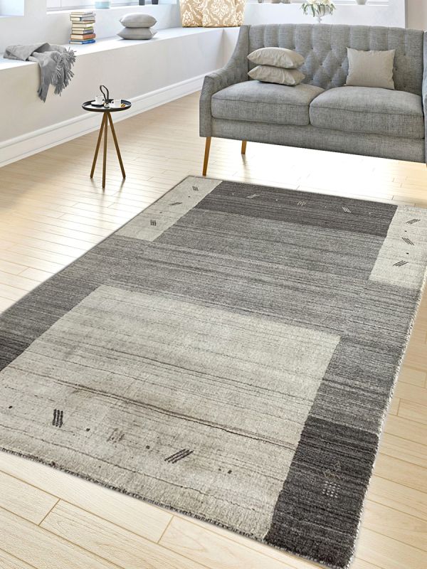 Carpetmantra Beige Grey Plain Carpet 4.8ft X 6.3ft
