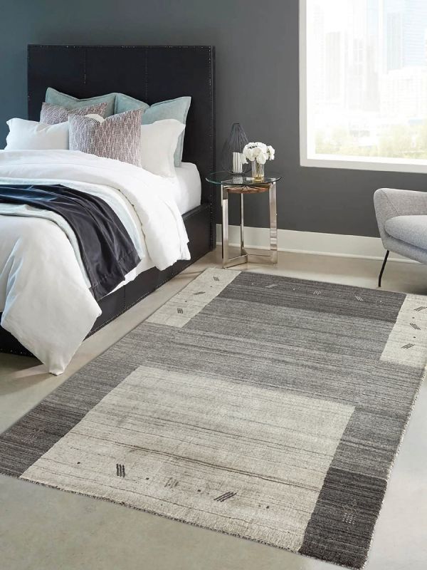 Carpetmantra Beige Grey Plain Carpet 4.8ft X 6.3ft