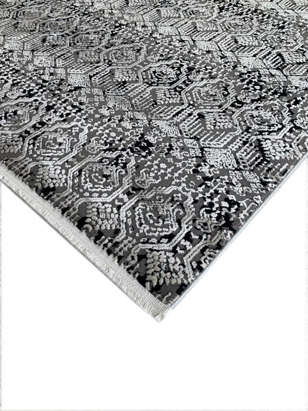 Carpetmantra Black Modern Carpet 6.6ft X 9.9ft 