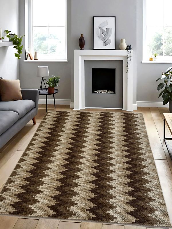 Carpetmantra Hand Woven Brown Carpet 5.7ft X 7.10ft