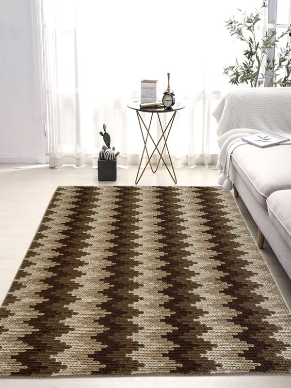 Carpetmantra Hand Woven Brown Carpet 5.7ft X 7.10ft