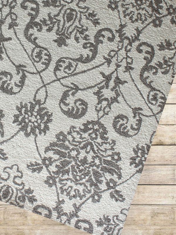 Carpet Mantra White Floral Carpet 5.3ft x 7.7ft 