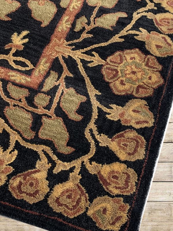 Carpet Mantra Black Floral Carpet 8.6ft X 11.6ft 